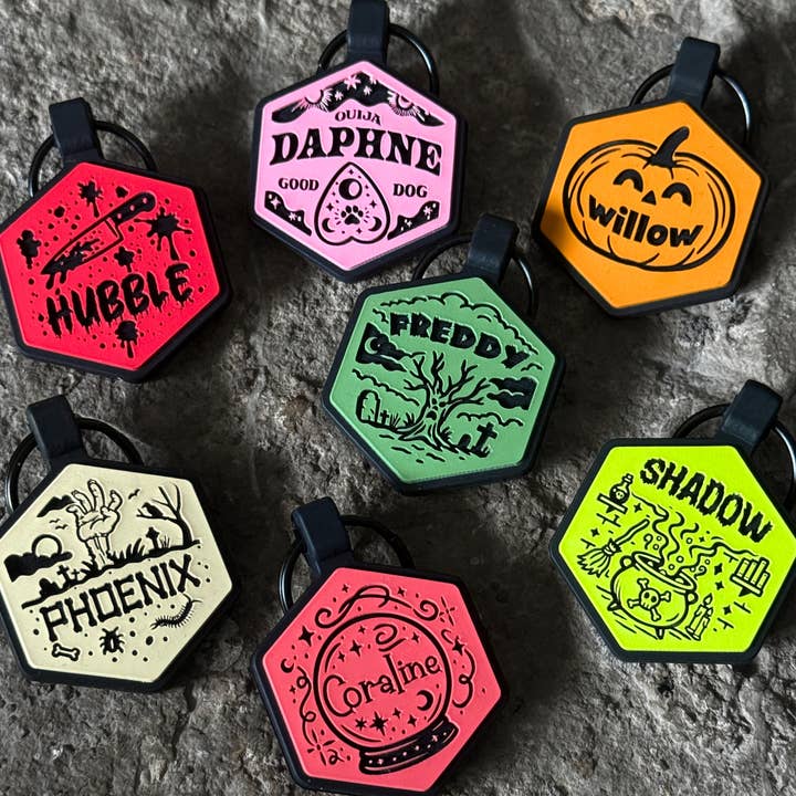 Fright Fest Halloween Silicone ID Tags for wholesale by Besties Pets