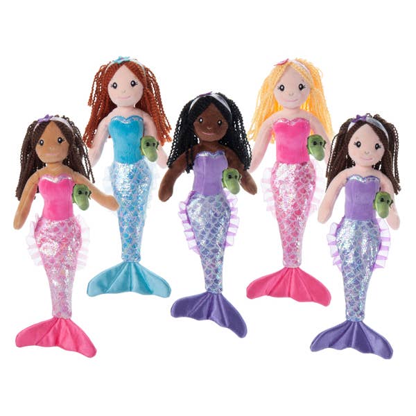 17" (45cm) Mermaid Assorted w/ Gator for wholesale by The Petting Zoo