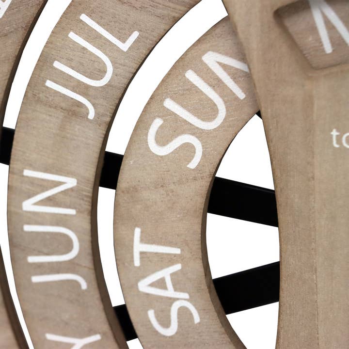 Paris Loft Inc – Calendário por atacado – Calendário perpétuo de rotação de parede de madeira rústica4