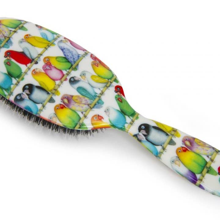 Rock & Ruddle Boar Bristle Hairbrush Lovebirds for wholesale by Rock & Ruddle