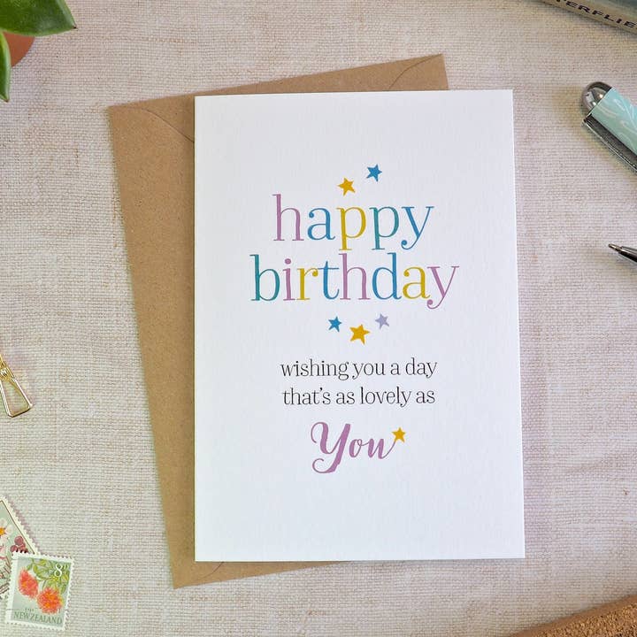 Biglietto di auguri Lovely As per la vendita all'ingrosso da parte di Watercolour Sky