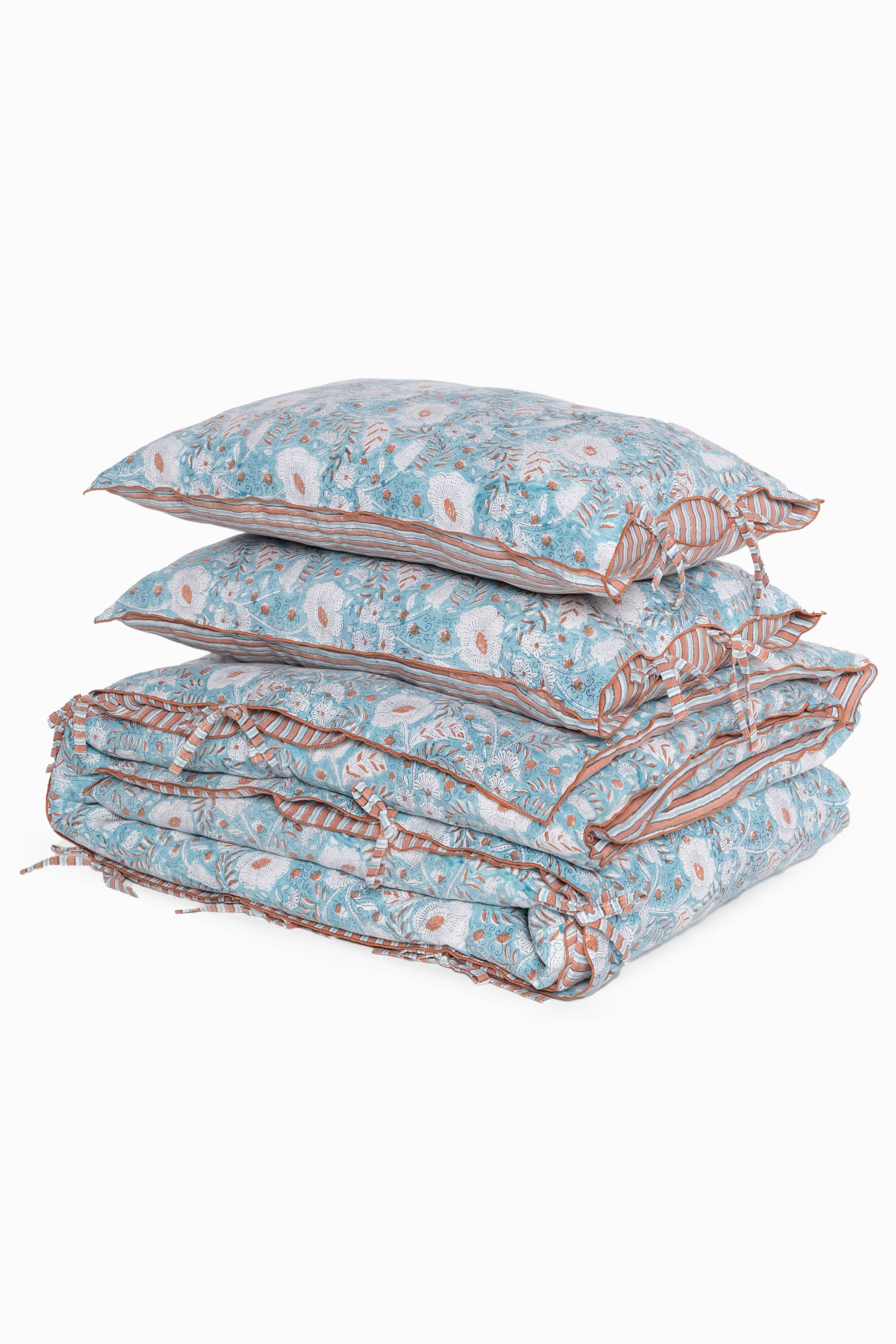 Live Linen – Großhandel Bettbezüge – Refinierter Blockdruck Mabel Leinen Bettbezug – Minimalistisch