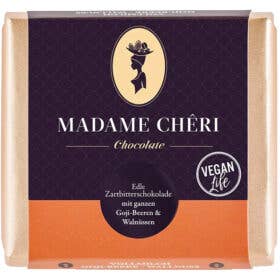 Goji Berries & Walnuts Dark Chocolate (90g) for wholesale by Kaffee und Schokolade GmbH