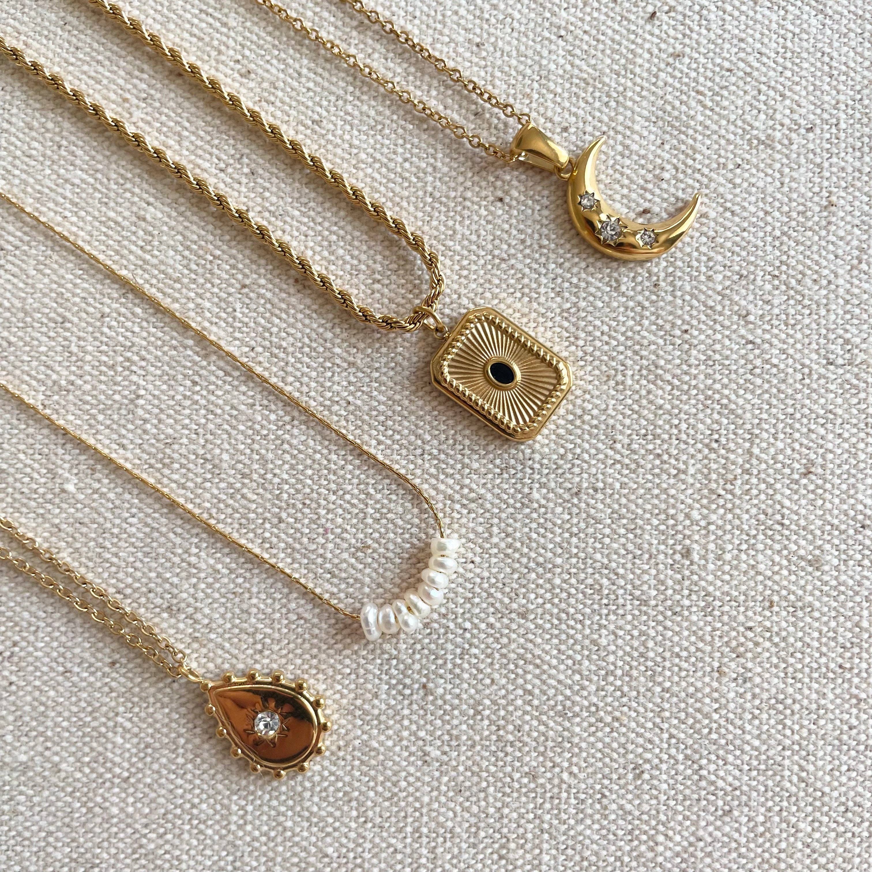 Little Nell Jewellery – wholesale Pendant/charm necklace – Everyday Noir Octagon Pendant Necklace3