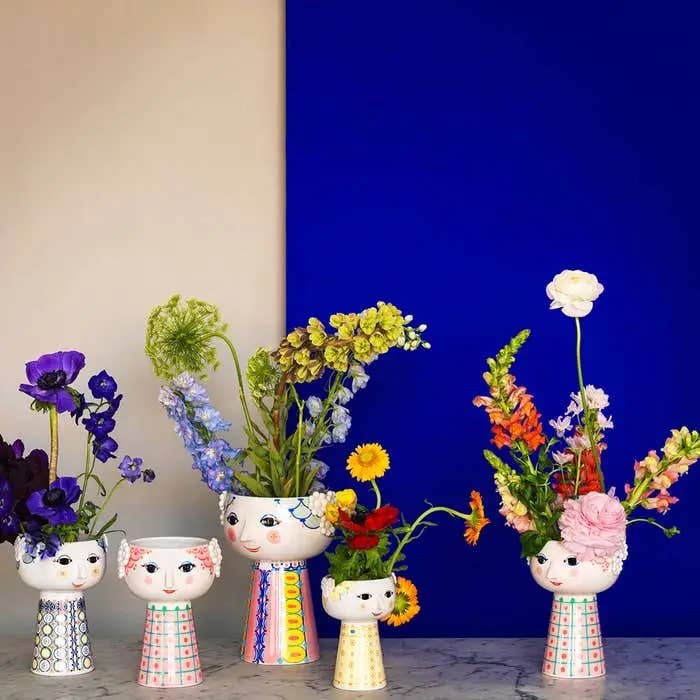 Danish Design Collective - Wholesale Vase - Bjørn Wiinblad - Eva - Long Base Ceramic 3D Plant Pot / Vase3