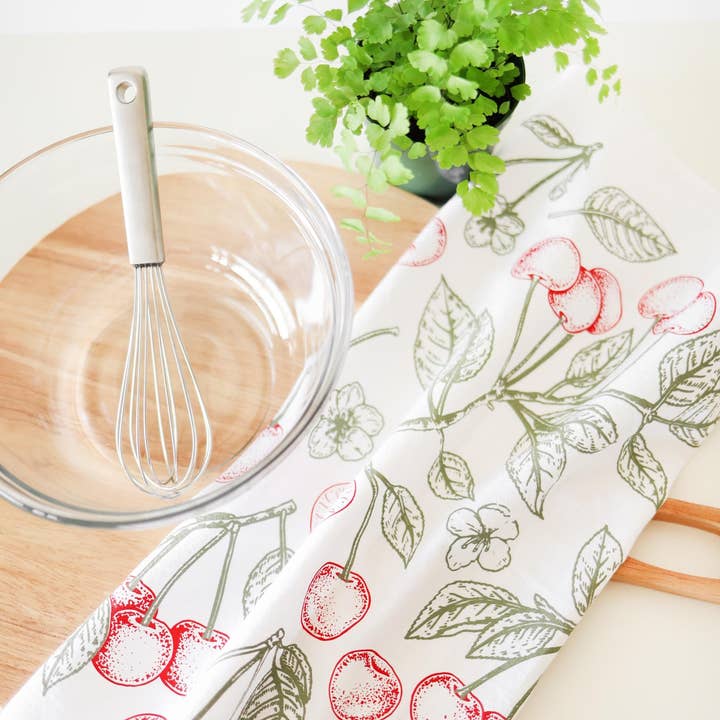 Highland Ridge | Handmade Home Decor - Wholesale Tea Towel - Cherry Tea Towel