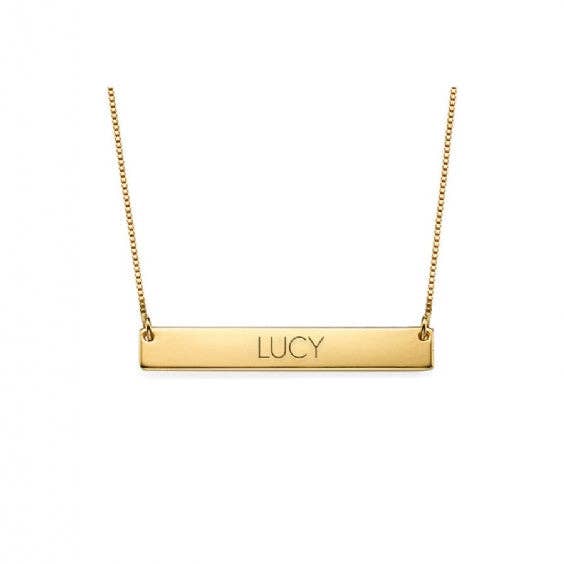 Personalisierte Bar-Name-Halskette für den Großhandel von Anna Lou of London