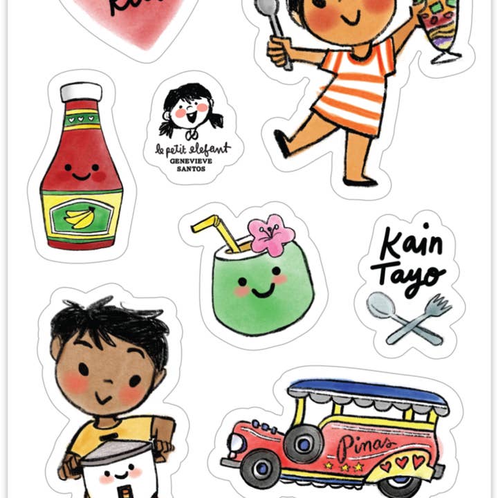 Filipino Sticker Sheet for wholesale by Le Petit Elefant