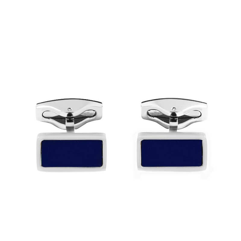 AMORINO SRL - Wholesale Cufflinks - MEN'S RECTANGULAR CUFFLINKS WITH STONE - RD241112B58X4