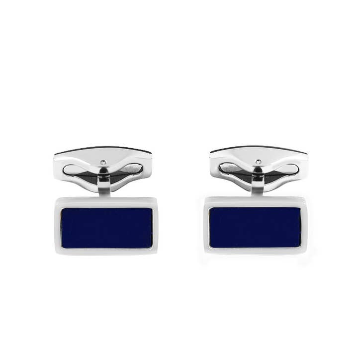 AMORINO SRL - Wholesale Cufflinks - MEN'S RECTANGULAR CUFFLINKS WITH STONE - RD241112B58X4