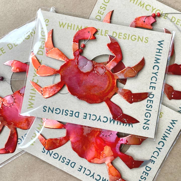 Seatree Studio - Wholesale Ornament - Crab Ornament - Aluminum Can2