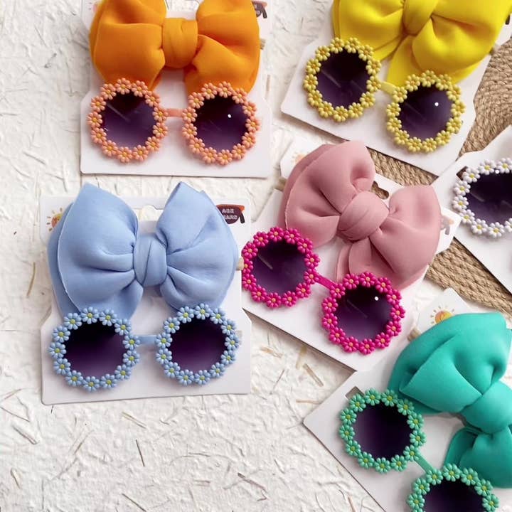 Summer Bow Headband & Sunglasses Set for Kids_CWAHA6744 for wholesale by ACCITY