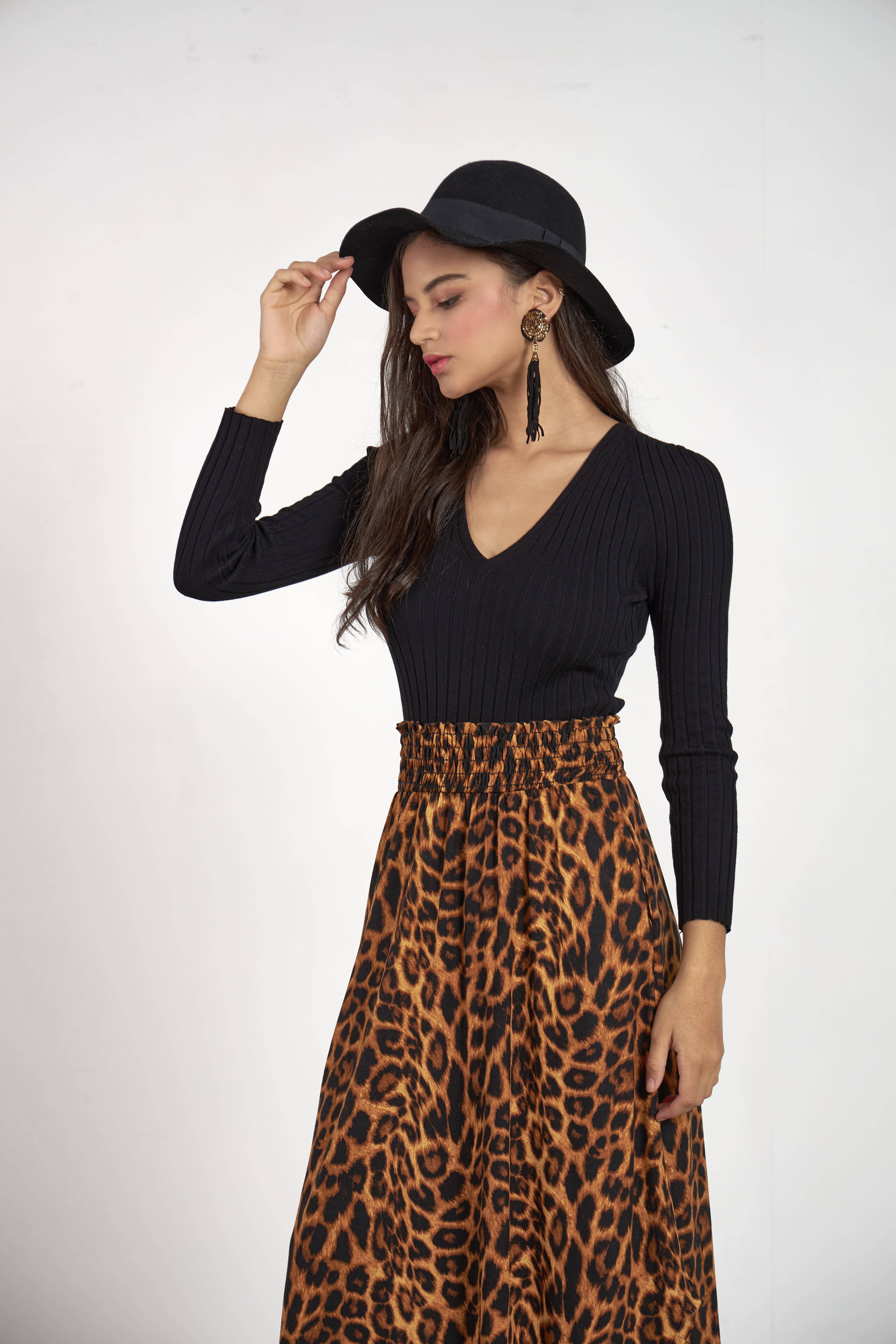 noflik - Venta al por mayor Falda - Mujer - Falda Maxi con Cintura Elástica Fruncida y Dobladillo Curvado -NS1000_0