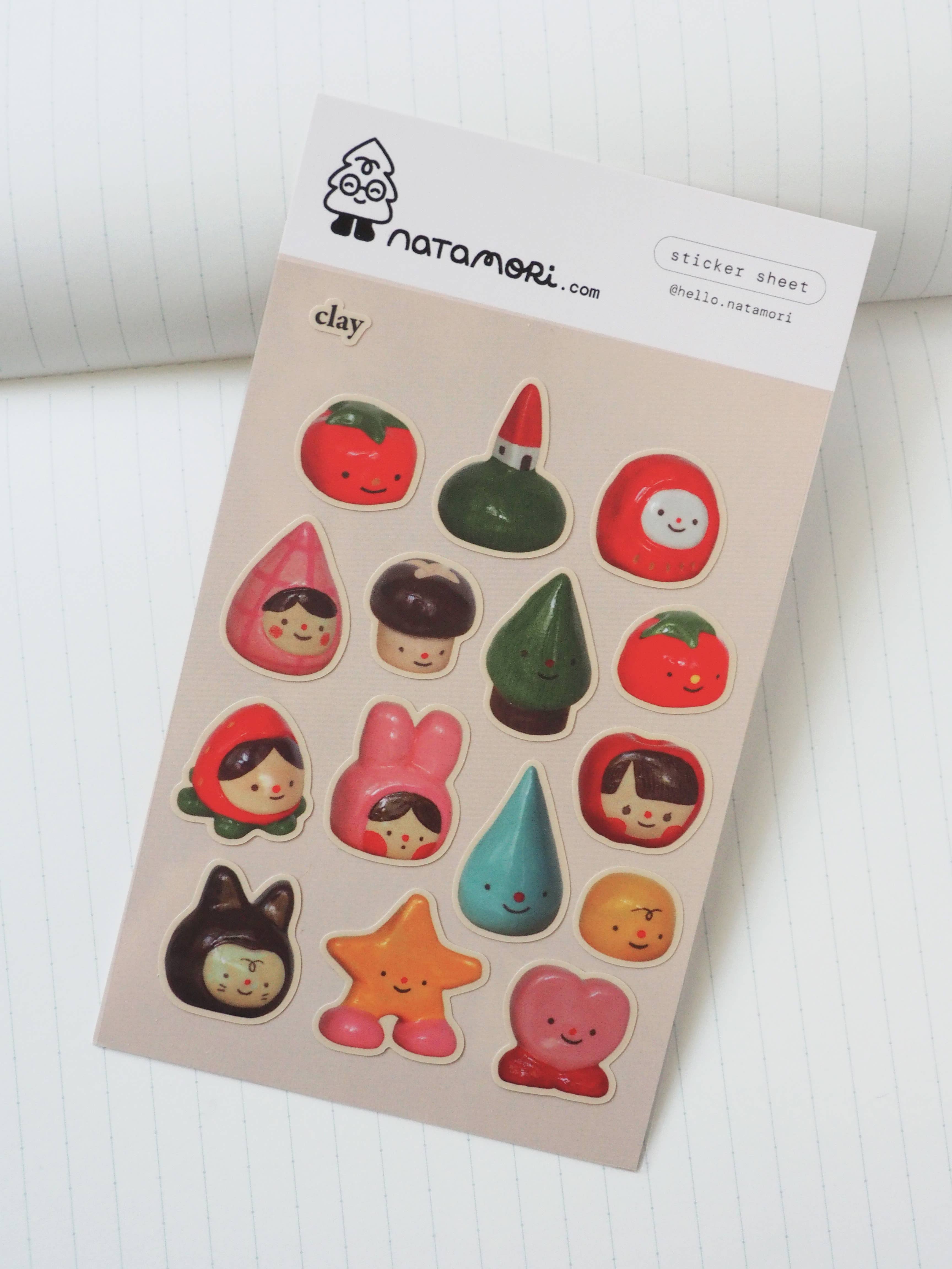 natamori - Wholesale Sticker - Clay • Sticker Sheet