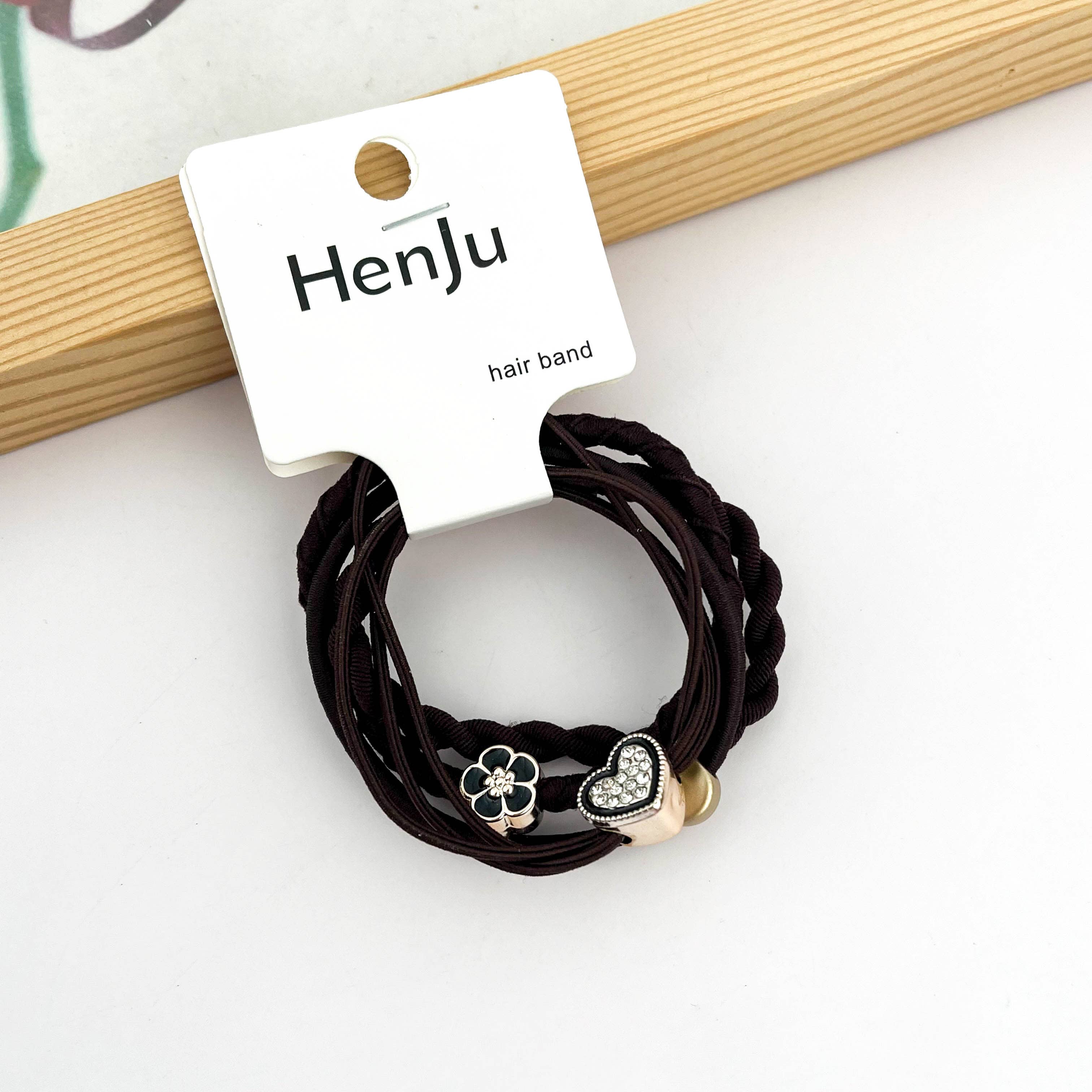 SoapElenGlen - Wholesale Hair Tie - 4pcs Heart Hair Tie Set, Flower Hair Tie3