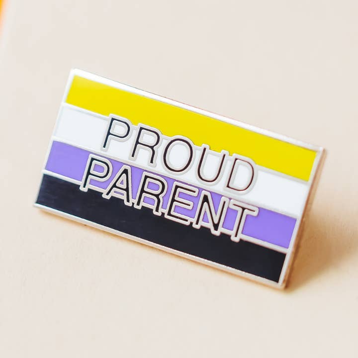 Nonbinary Proud Parent Enamel Pin for wholesale by Dream Maker Pins