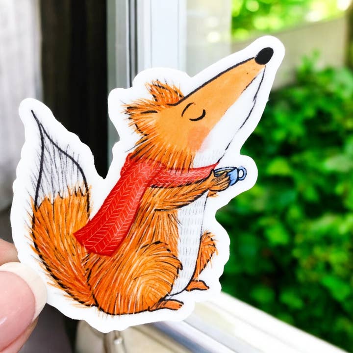 Teacup Fox Sticker for wholesale by Forest & Fauna Paper Co.