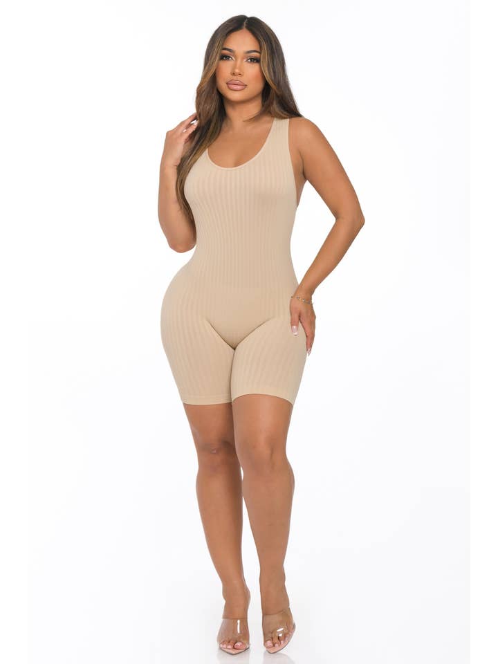 Lime All the Time - Wholesale Romper - Women's - Ribbed Seamless Racerback Sleeveless Romper8