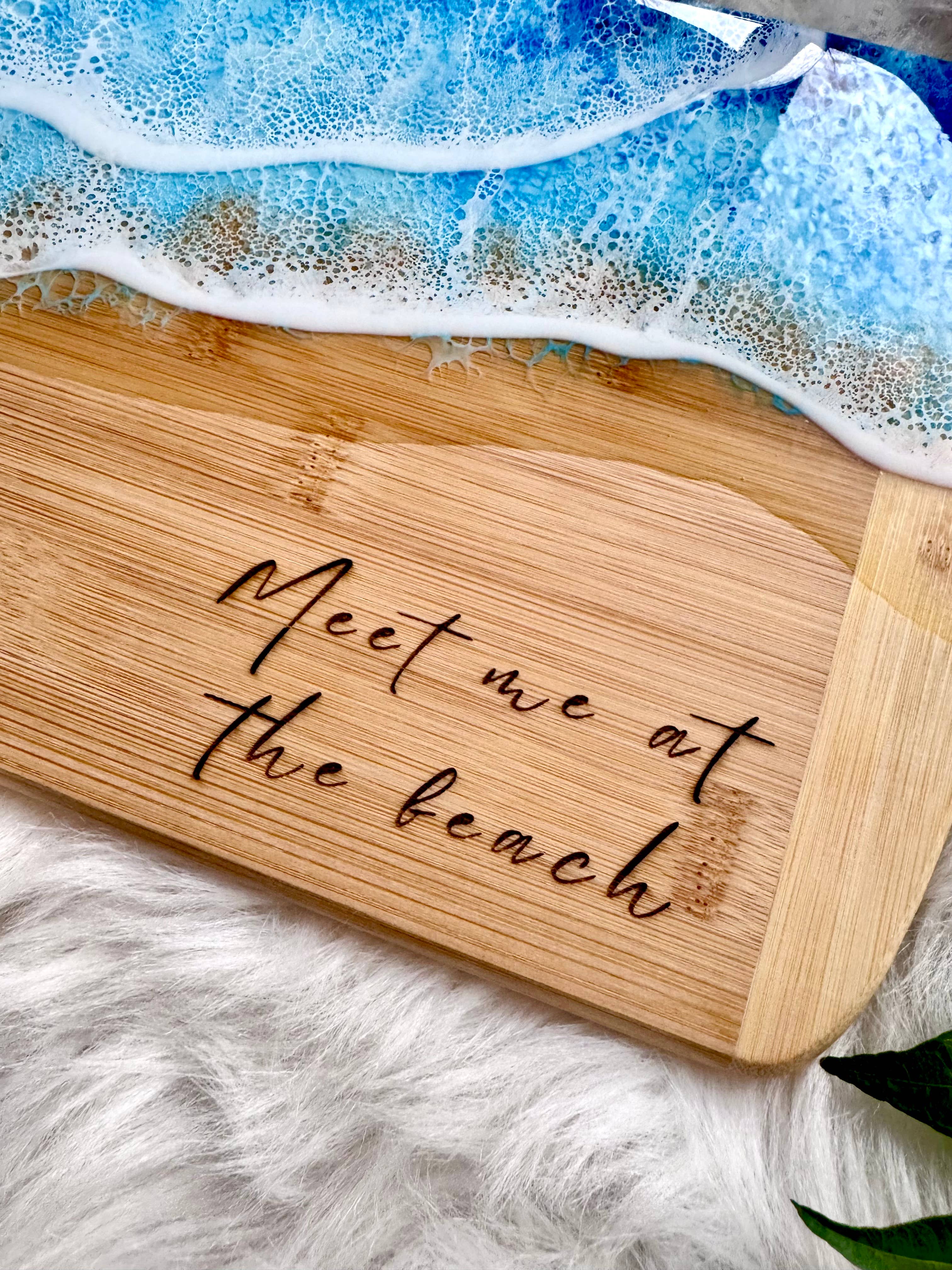 TBM Creations LLC - Wholesale Cutting Board - MEET ME AT THE BEACH Charcuterie board | Resin Cheese board8
