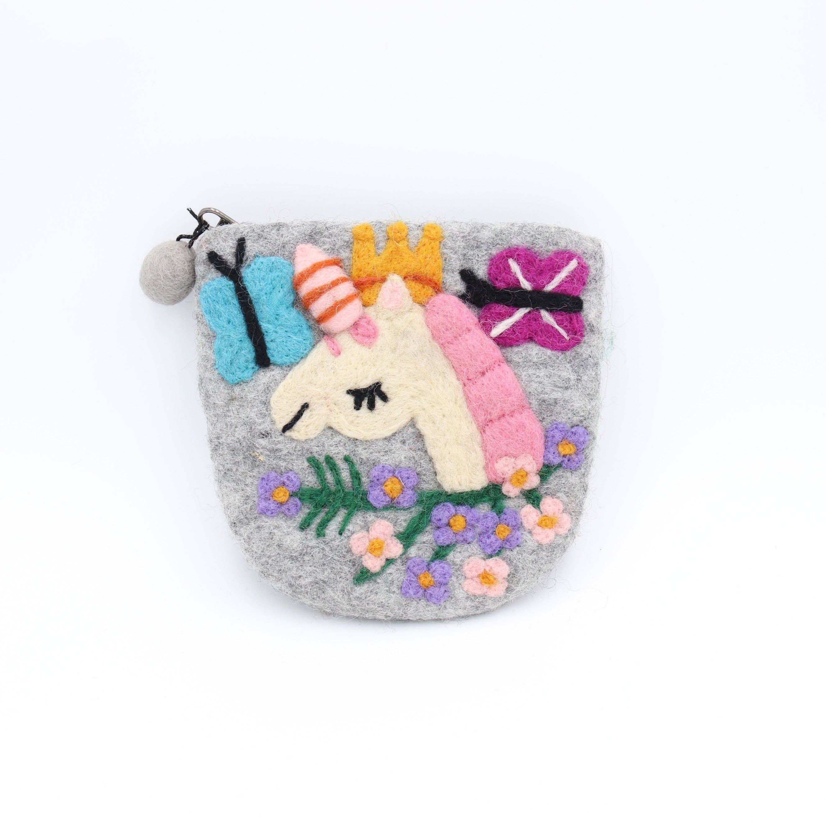 Sparkle Being - Wholesale Coin Purse - Kids - Royal Meadow Unicorn Wool Felt Coin Purse1