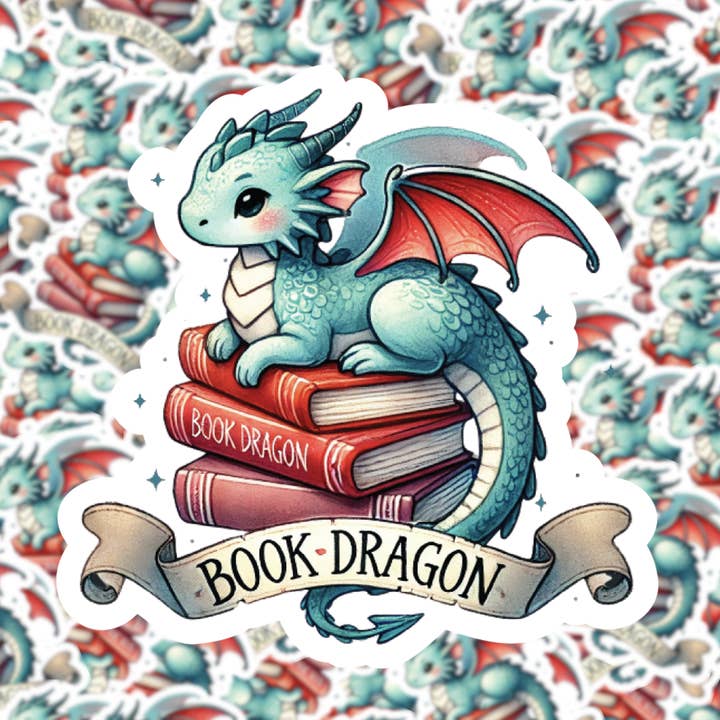 Libro Dragon Sticker per la vendita all'ingrosso da parte di Fuzzy Loon Designs