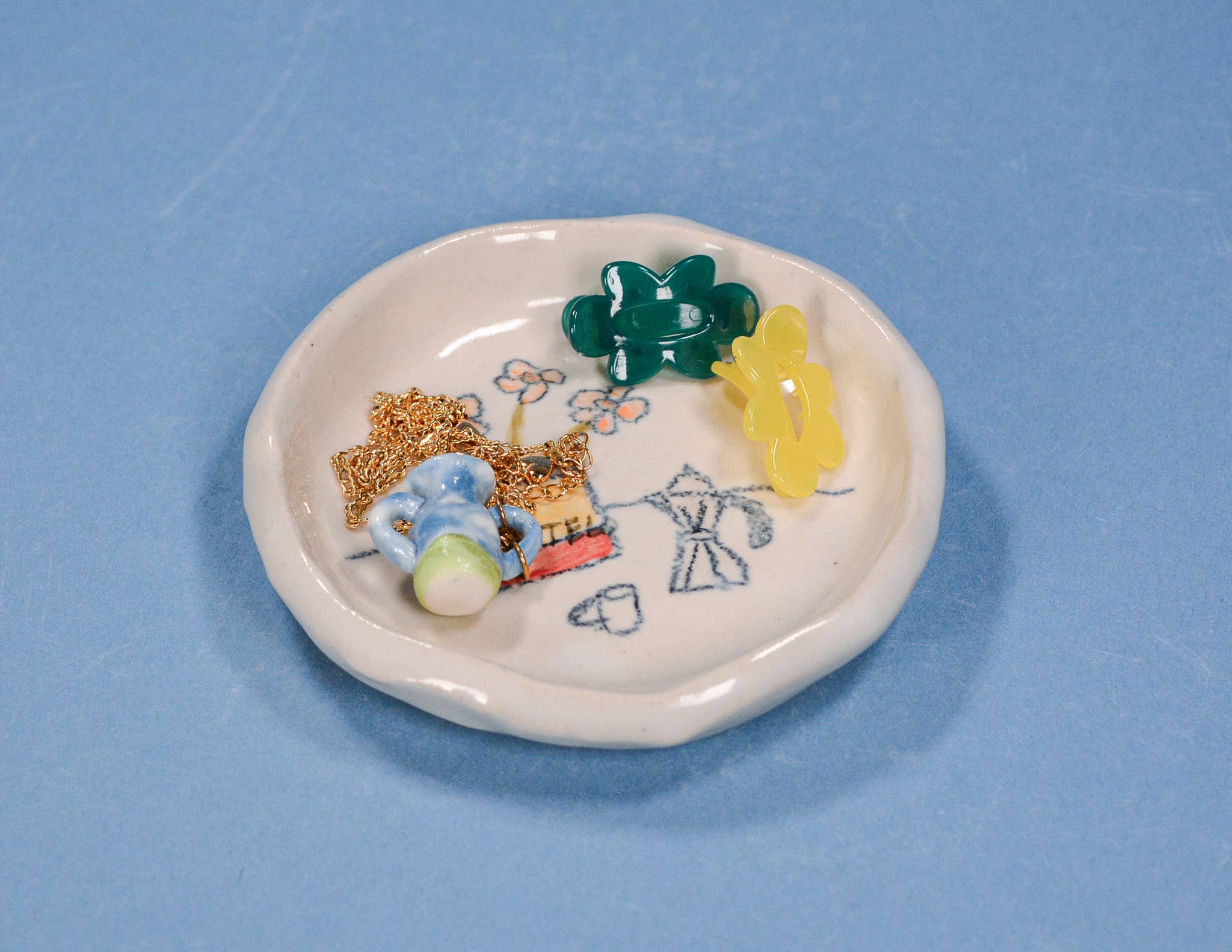 Juice Ceramics Handmade Pottery and Jewelry - Wholesale Decorative Plate/Dish/Bowl - Flowers and Coffee Ceramic Dish2