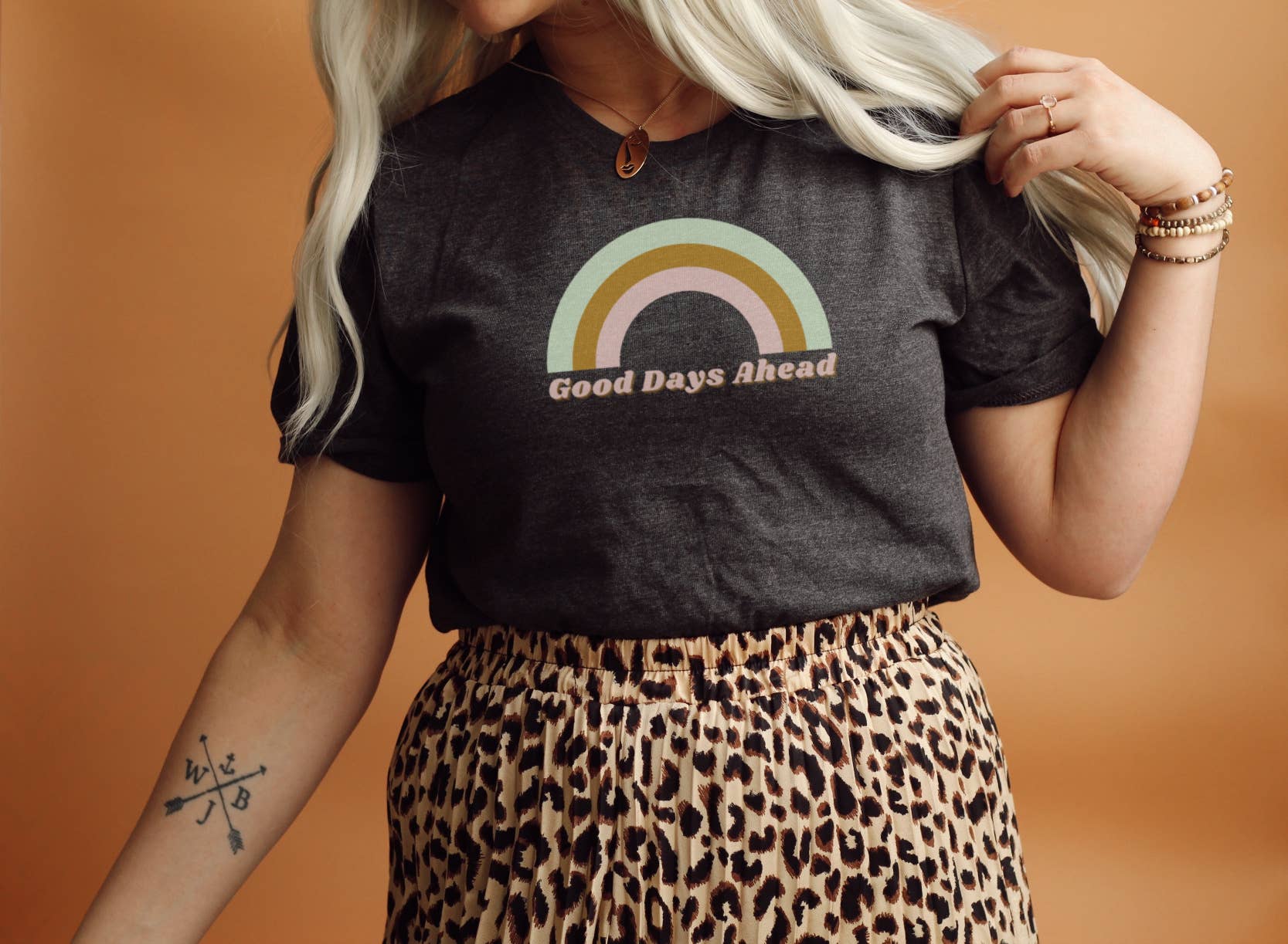 LCC Apparel - Wholesale Screen Printed T-Shirt - Unisex - Good Days Ahead Rainbow Tee0