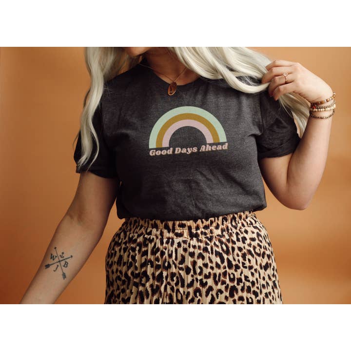 LCC Apparel - Wholesale Screen Printed T-Shirt - Unisex - Good Days Ahead Rainbow Tee