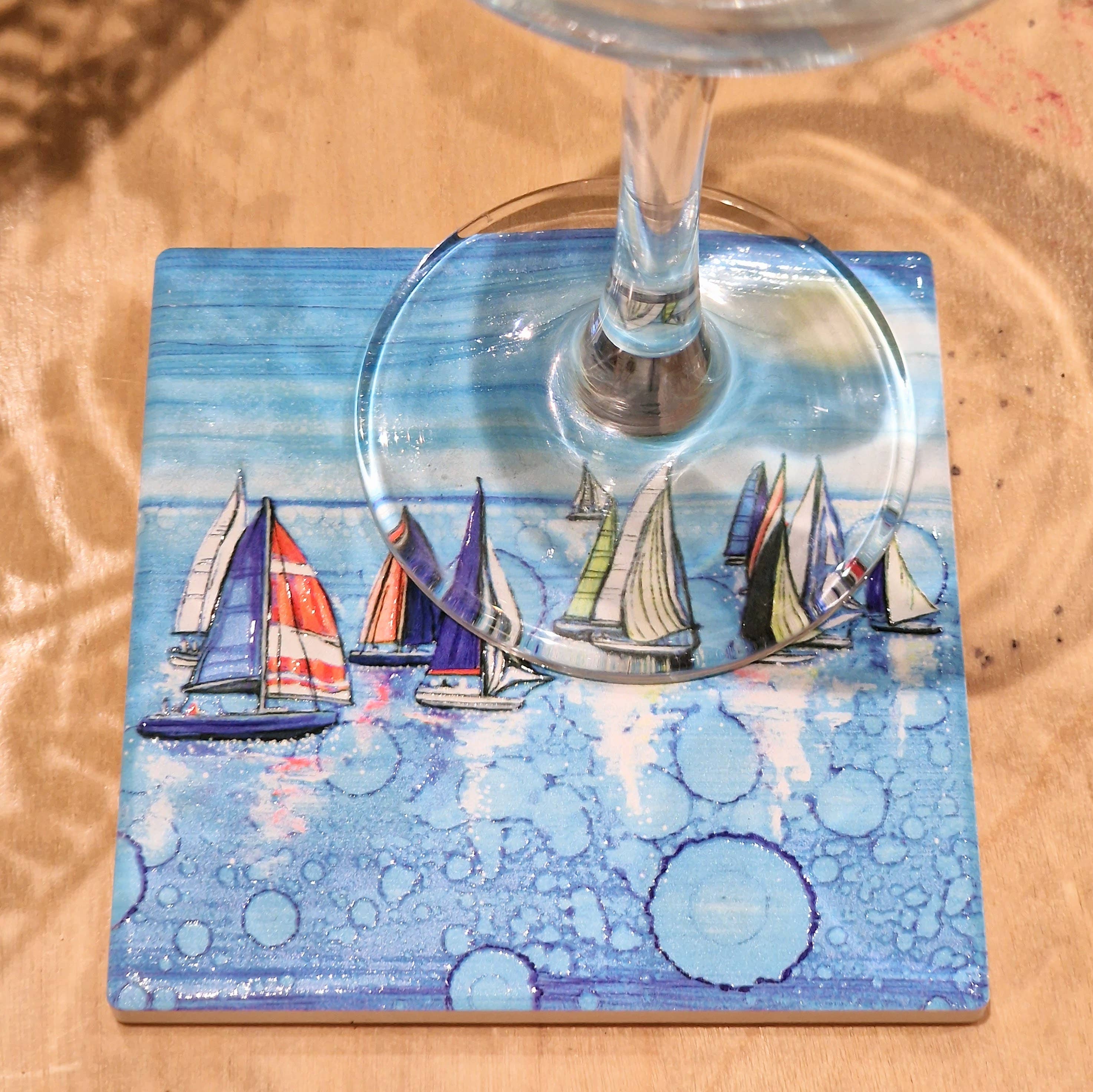 By Jo Crafts – wholesale Coasters – 83-C Nautical Regatta Coaster3