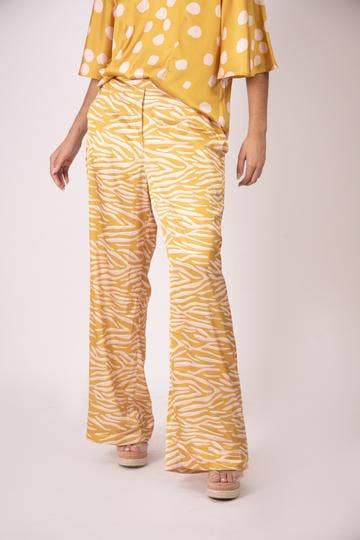 Martha Sevcik – Engroshandel Bukser - Dame – Silke Bukser - Sennep Zebra