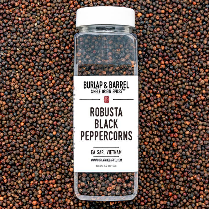 Burlap & Barrel - Wholesale Pepper/Peppercorns - Robusta Black Peppercorn - Foodservice Container Spices