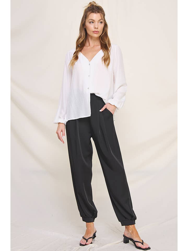 Allie Rose - Vendita all'ingrosso Pantalone - Donna - Pantaloni da jogging plissettati8