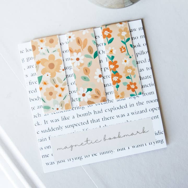 Sunset Flowers Magnetic Bookmark Set for wholesale by West Creek Mercantile