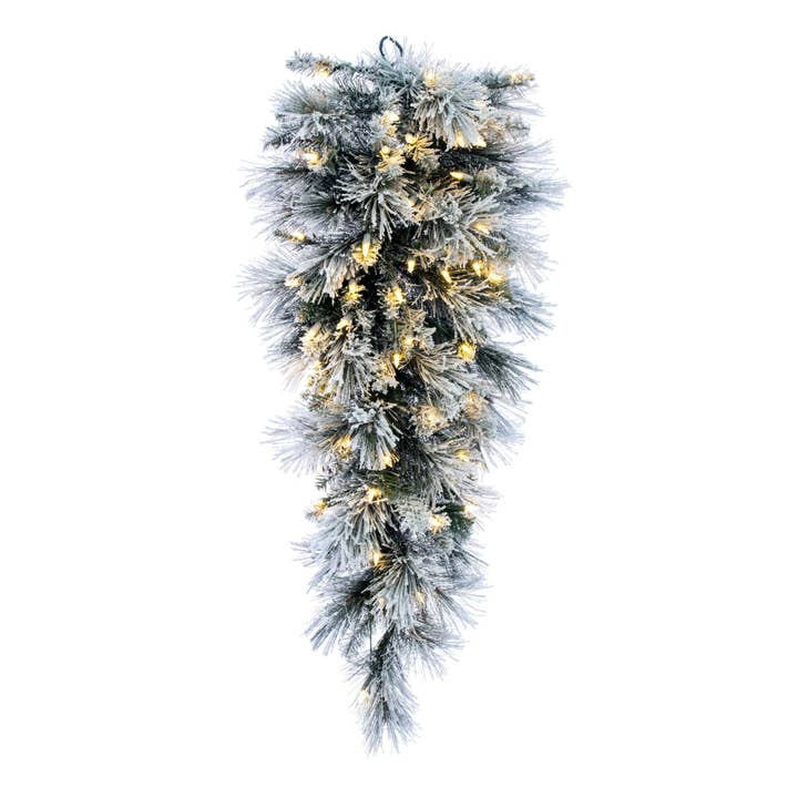 Vickerman 36" Flocked Jackson TearDrop DuraL 100WW for wholesale by Vickerman