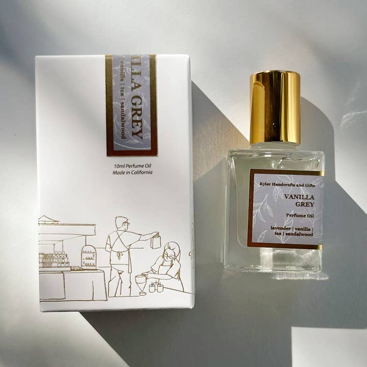 Vanilla Grey - Roll-On Perfume Oil (w/ New Packaging Box) for wholesale by Kyler Handcrafts and Gifts