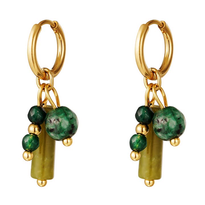 Ohrringe Kugeln mit farbigem Charm klein für den Großhandel von SHINE BUY