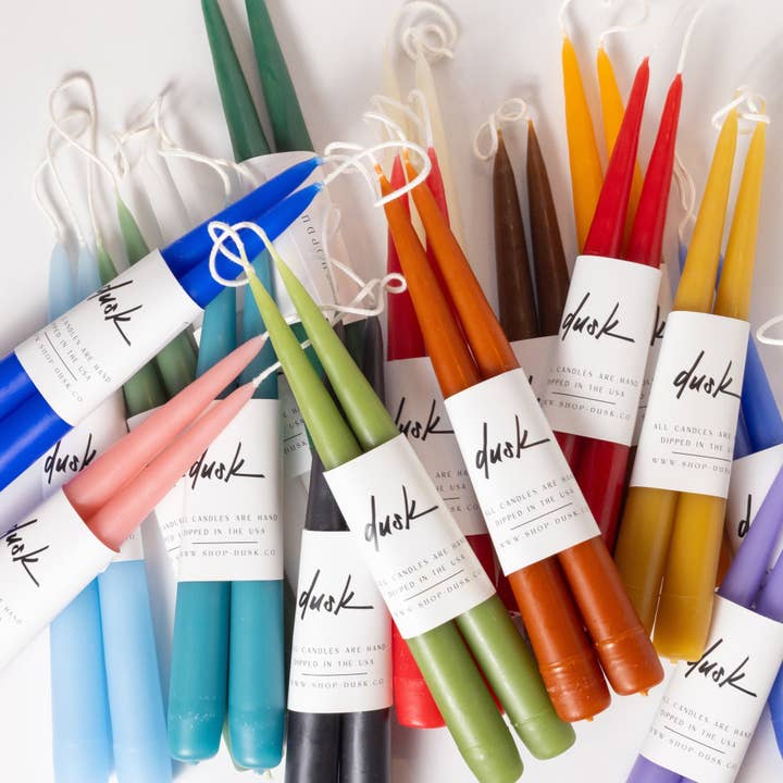 Dusk - Vente Bougies/bougeoirs coniques - Lot de bougies coniques faites à la main de 23 cm18