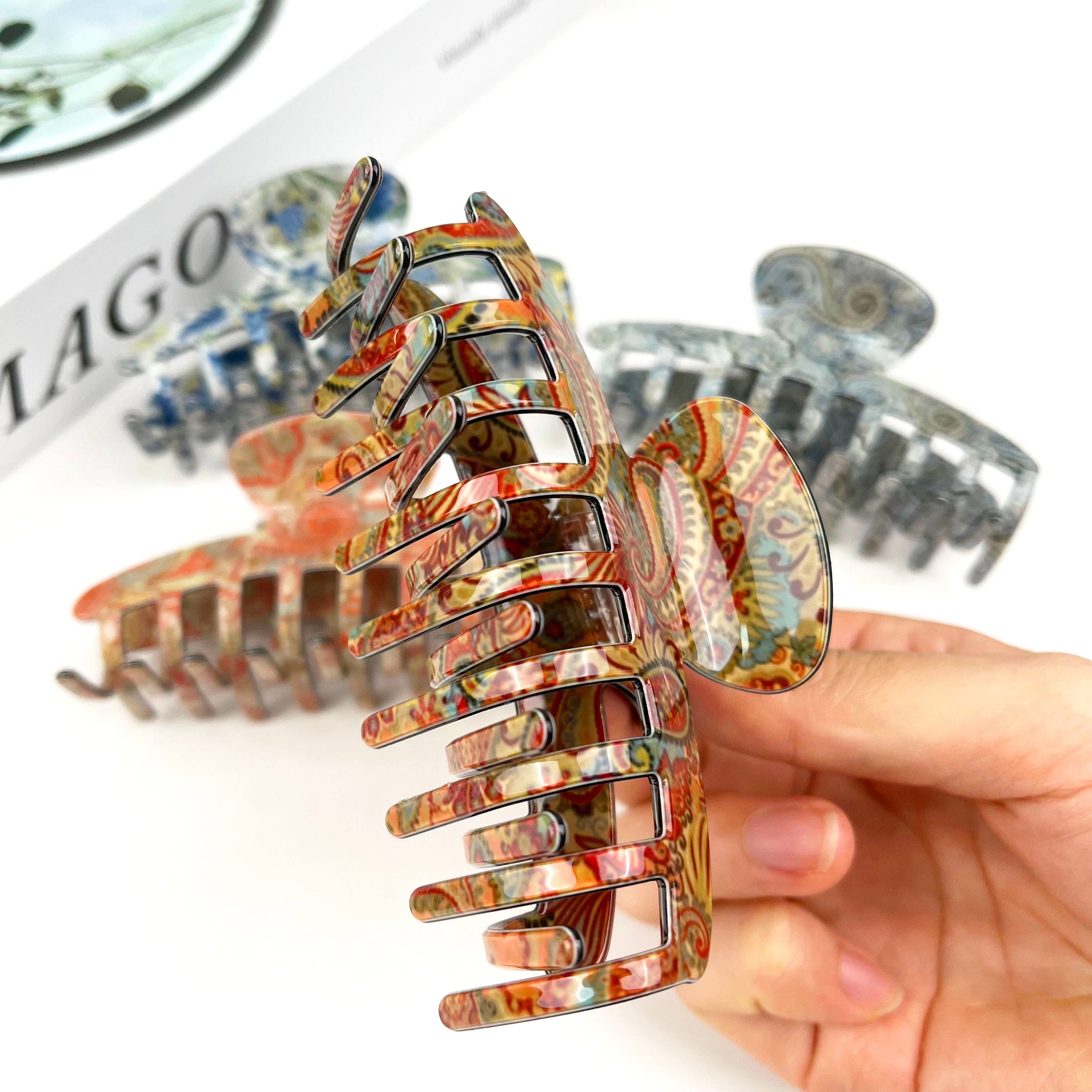 mildstyles - Wholesale Hair Clip - Women's - Retro palace pattern hair claw clip4