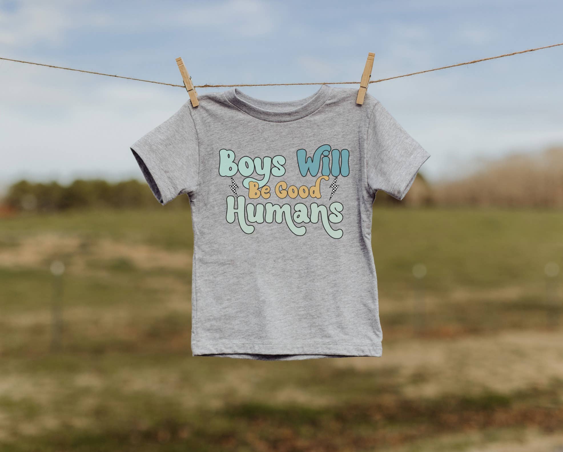 Sport Grey Boys Will Be Good Humans Kids Tee for wholesale on Faire