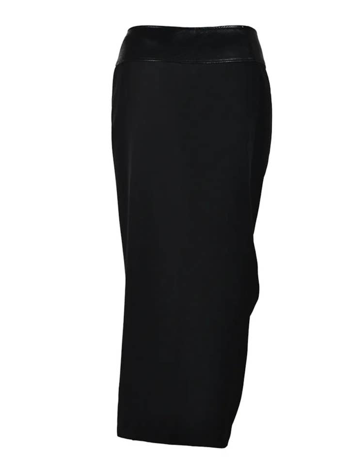 Luxe & Leather by Madonna & Co - Wholesale Skirt - Women's - Knit-PU Maxi Skirt2