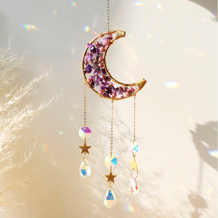 Crystolver (We Cover All Import Fees) – Engroshandel Solfanger – Moon suncatcher med krystalprisme dekoration7
