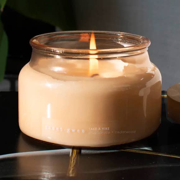 Take A Hike Glass Jar for wholesale by Janet Gwen