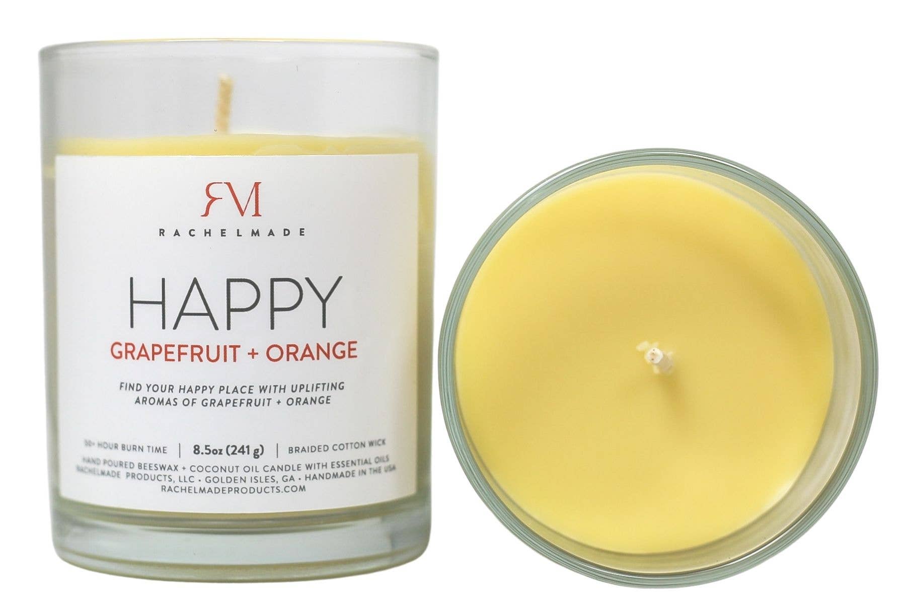 RachelMade Inc - Wholesale Jar/Filled Candle - Happy Candle Grapefruit + Orange2