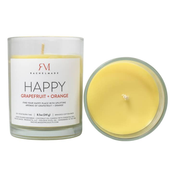RachelMade Inc - Wholesale Jar/Filled Candle - Happy Candle Grapefruit + Orange2