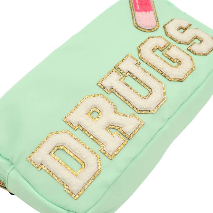 Properly Improper - Wholesale Pouch - Women's - Chenille Patches Teal Pouch Drugs and Pill1