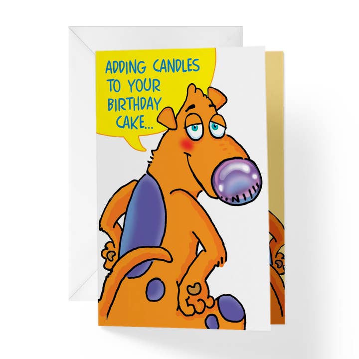 Tarjeta de cumpleaños divertida | Añadir velas perro vida más brillante para venta al por mayor de 1Up Greetings LLC