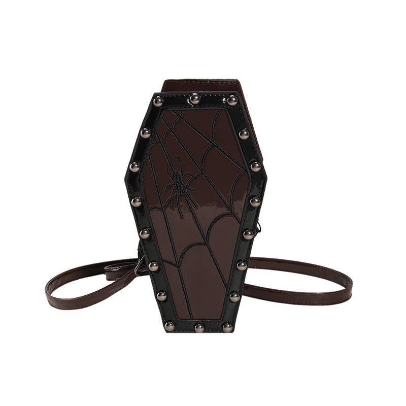 Tourtiwi – wholesale Axelväska - Dam – Spindelnät & Rosmönster Beströdda Kistformade Axelremsväskor7