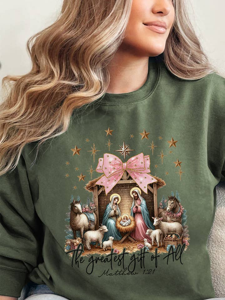 Sweat-shirt épais à col rond Coquette Le Plus Beau Cadeau De Tous pour la vente par Wholesale Accessory Market