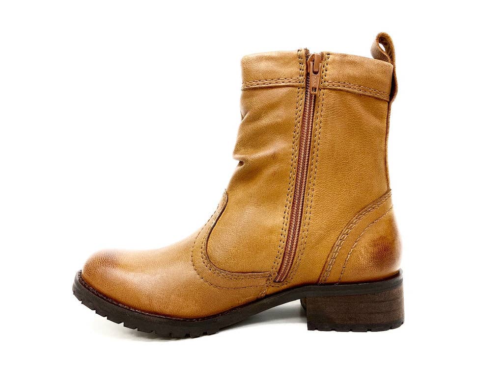 Only Partners - Wholesale Booties - Women's - Alexa Tan Slouchy Suede Zip Up Boot1