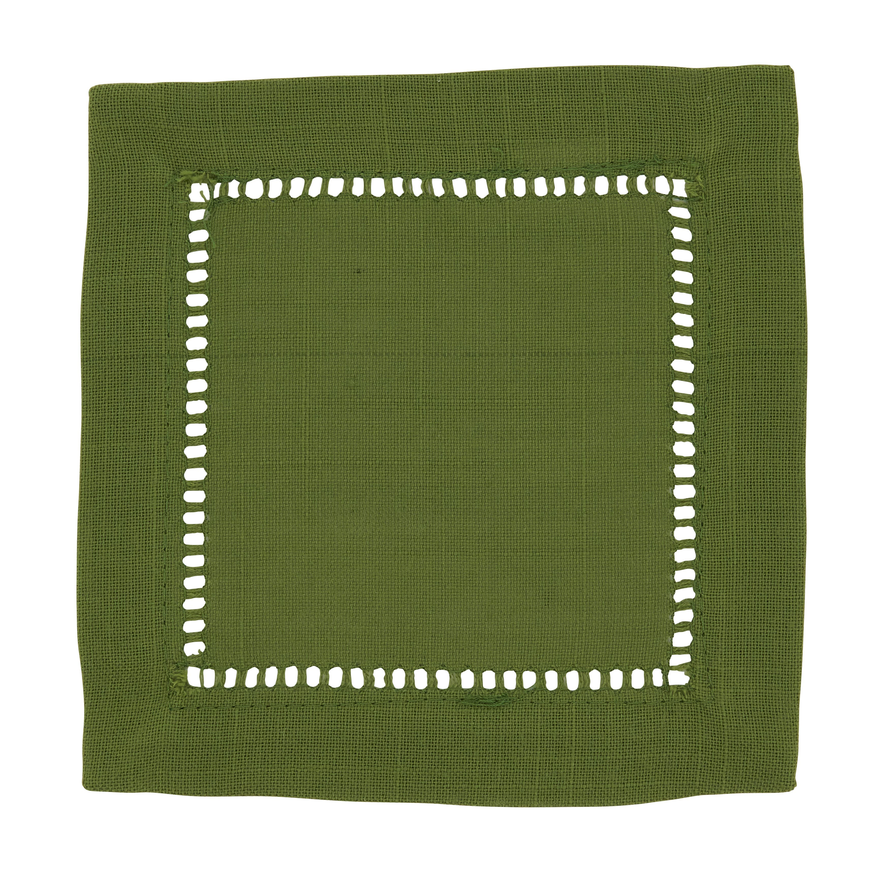 Saro Lifestyle - Vente Serviettes de table en tissu - Serviette à cocktail en lin avec ourlet ajouré6